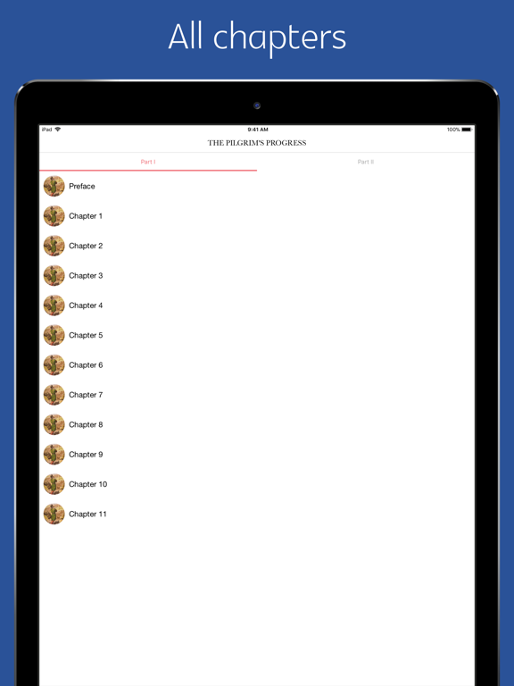 The Pilgrim's Progress - audio iPad screenshot