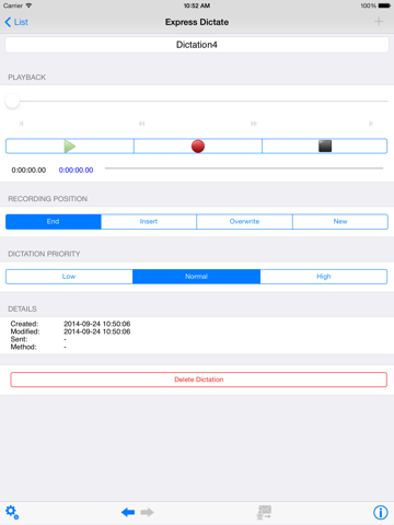 Express Dictate Dictation App - náhled