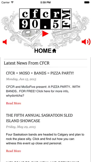 CFCR 90.5FM Saskatoon Radio screenshot 1