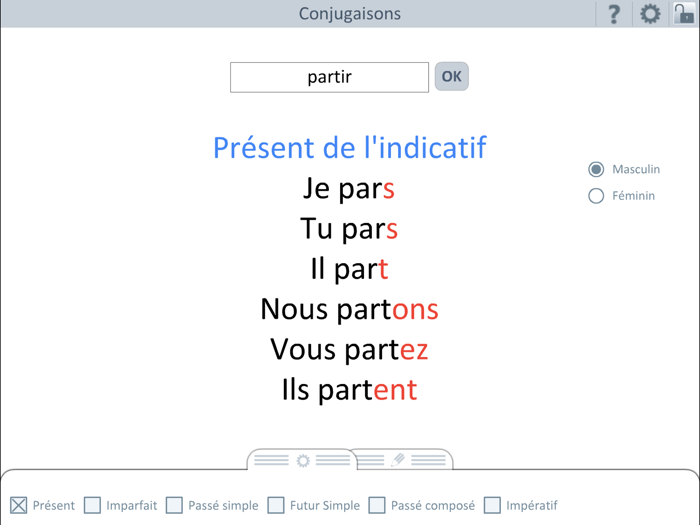 Outils école  Conjugaisons