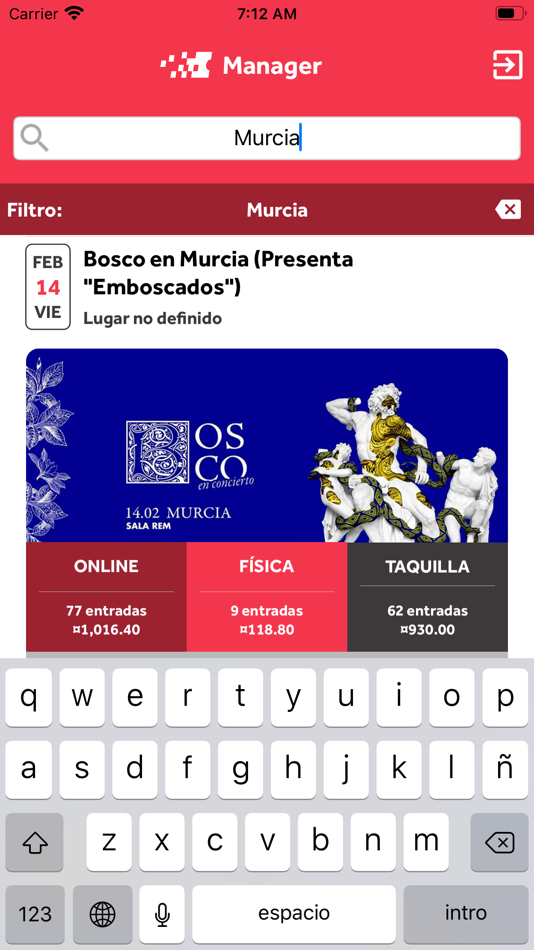 #5. Compralaentrada Manager (iOS) By: Sozpic Sociedad Limitada