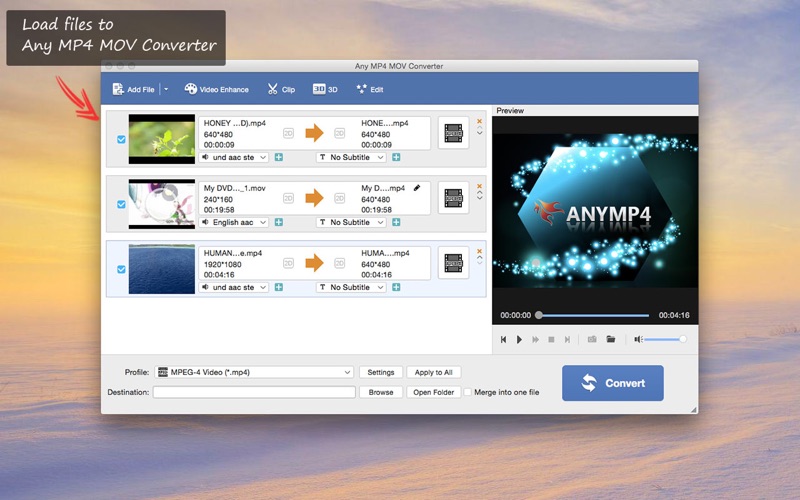 Screenshot #1 for Any MP4-MOV Converter