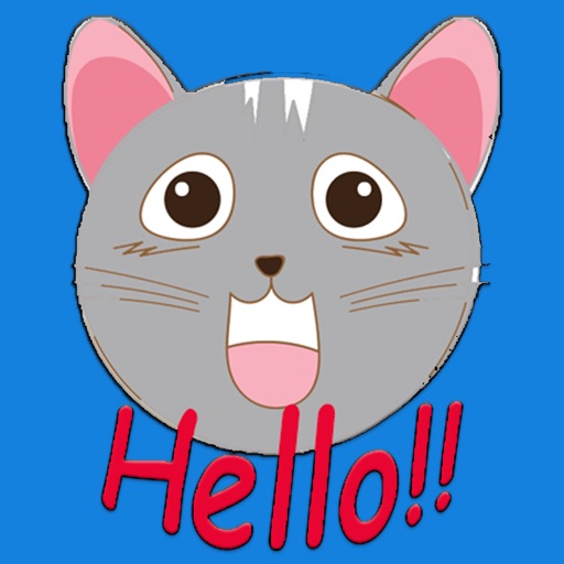 Grey Cat top emoji & stickers icon