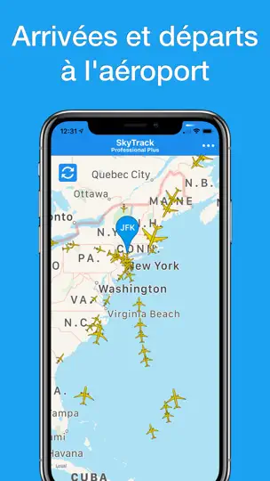 Capture d'écran de SkyTrack | Flight Radar Fly 24 sur iPhone 9