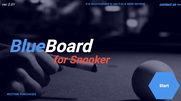 Blue Board for Snooker