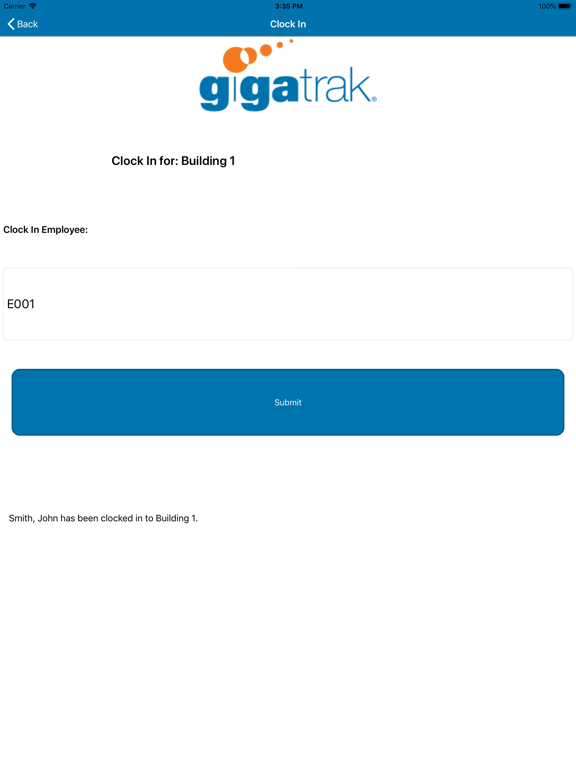 GigaTrak® Time Keeping System iPad screenshot 3 - Productivity app