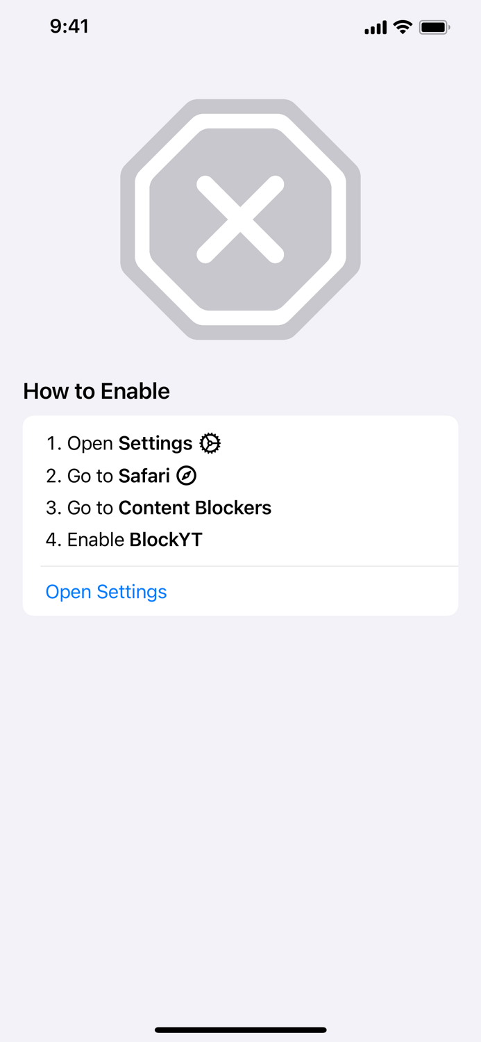 BlockYT for Safari