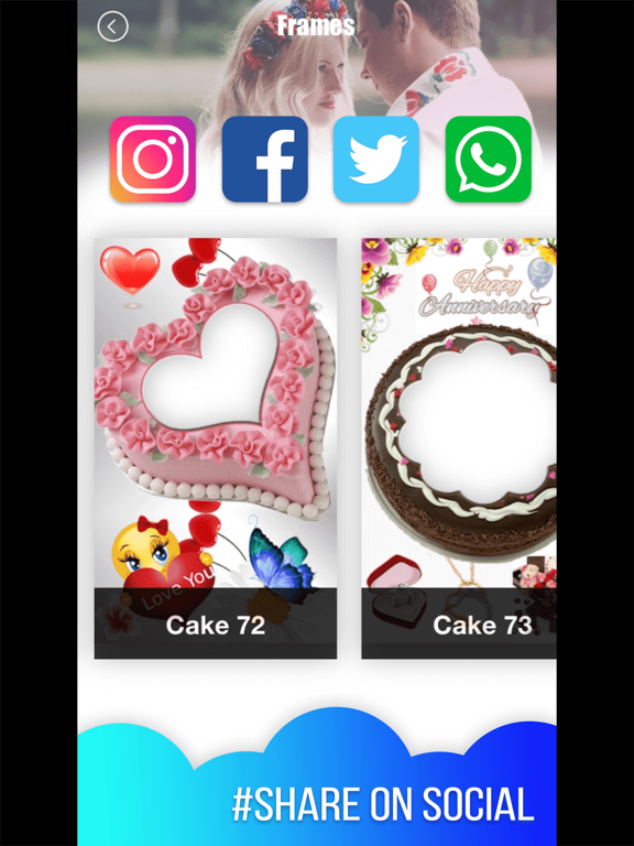 Anniversary Cake Photo Frame iPad screenshot 6 - Photo & Video app