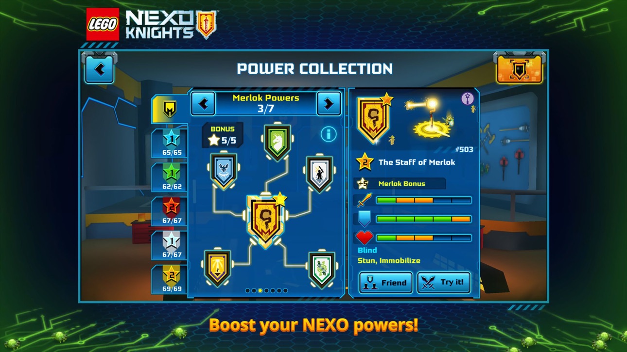 LEGO® NEXO KNIGHTS™:MERLOK 2.0 - Free Hack screenshot 2 - iOS game interface