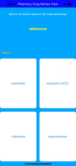 Game screenshot Pharmacy Drug Names Tutor apk