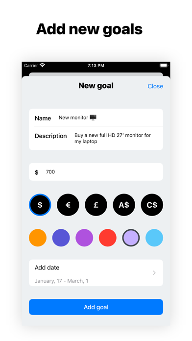 Money box App - Plan purchases screenshot 2