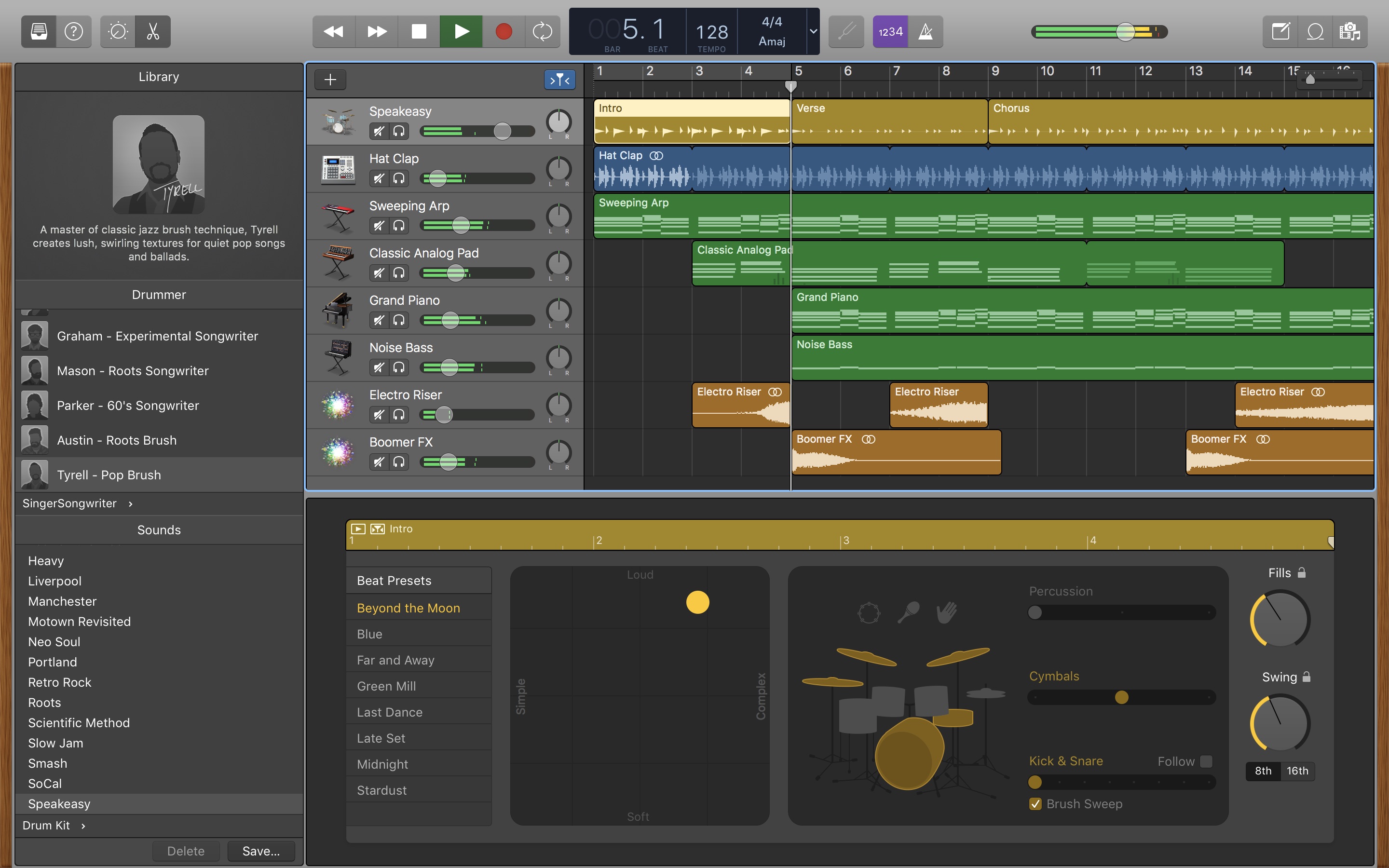 Screenshot do app GarageBand