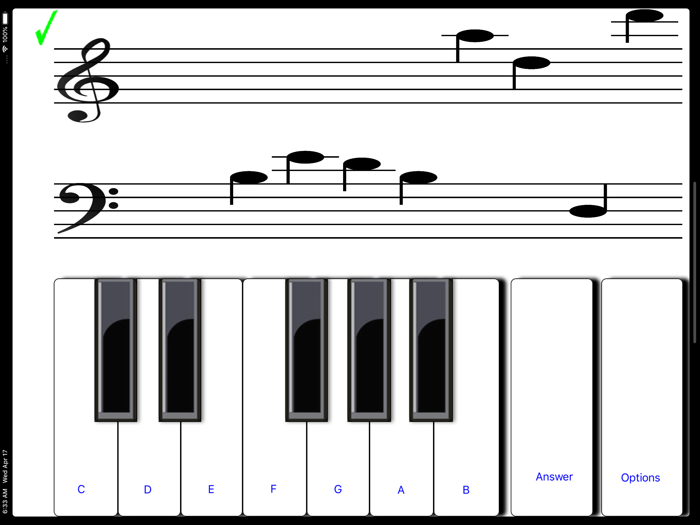 ¼ learn sight read music tutor