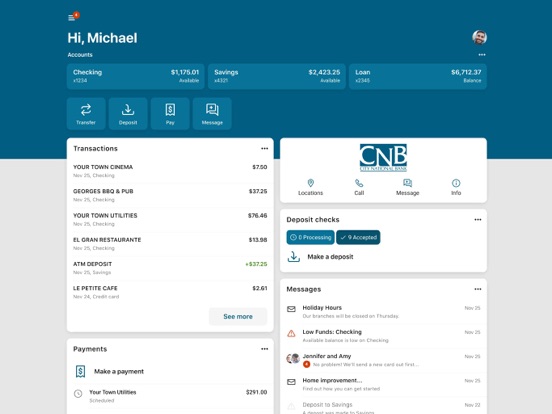 CNB Mobile iPad screenshot 3 - Finance app