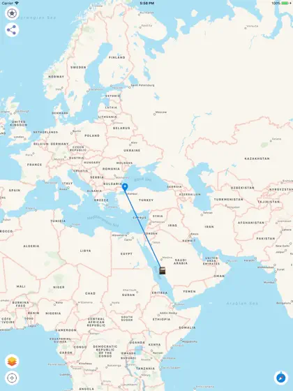 Qibla Compass - Map on iPad, screenshot 2