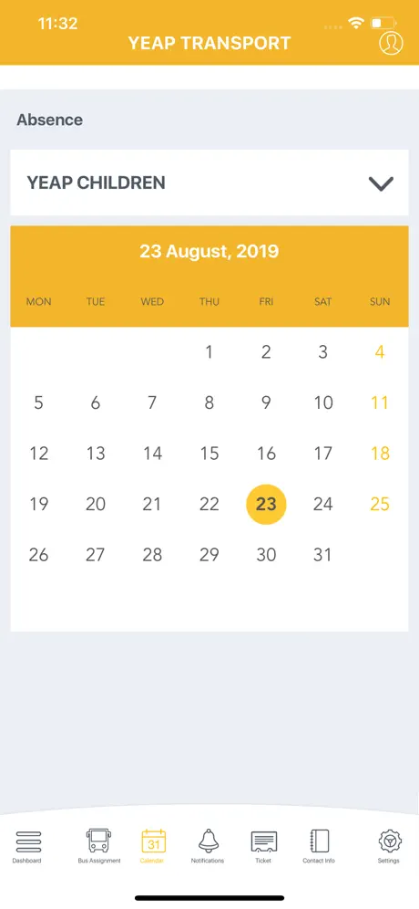 Yeap Transport Parent App