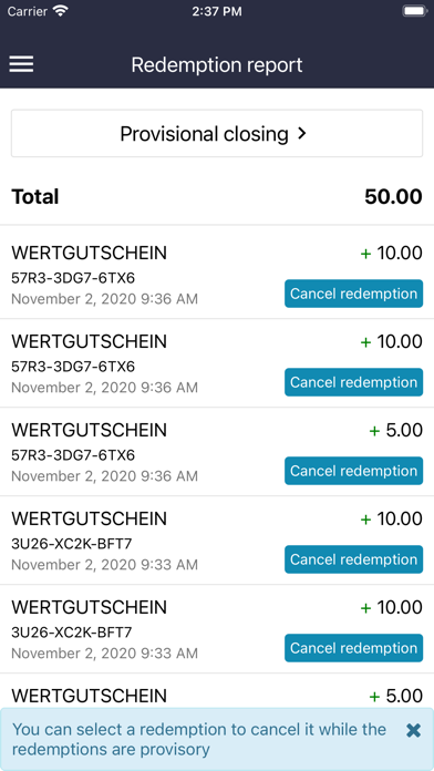 How to cancel & delete E-GUMA Voucher from iphone & ipad 4