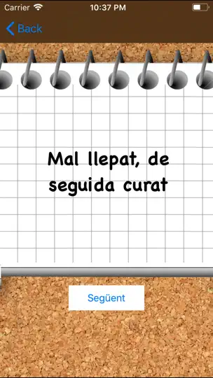 Captura de pantalla de Refranyer Català en iPhone 3