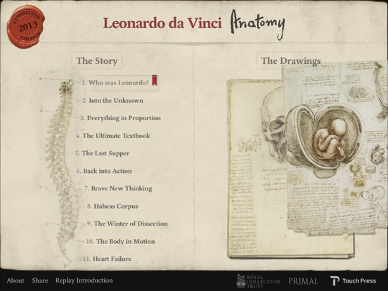 Screenshot #1 for Leonardo da Vinci: Anatomy