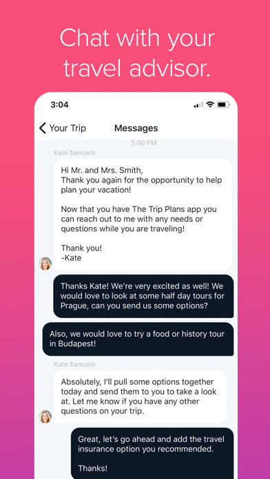 Trip Plans Screenshot