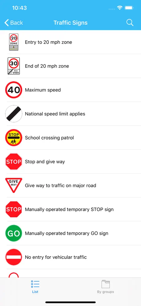 UK Road Signs: Test and Theory