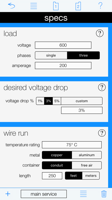 Voltage Drop Calc Screenshot 2