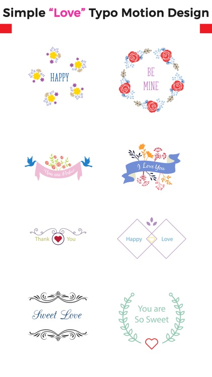 Love Typo - Animated Stickers