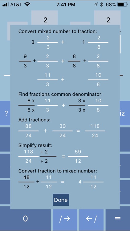 Fraction Calculator with Work