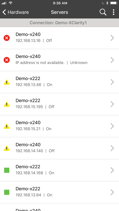Lenovo XClarity Mobile Screenshot