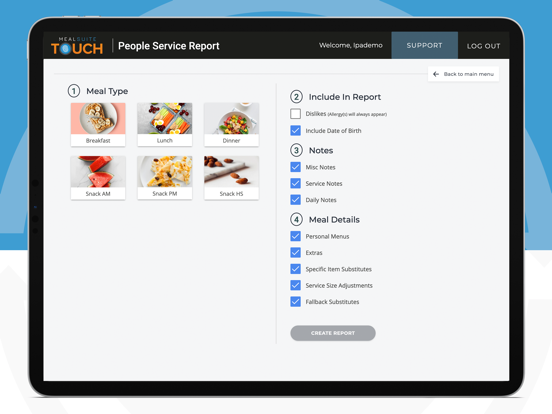 MealSuite Touch iPad screenshot 3 - Business app