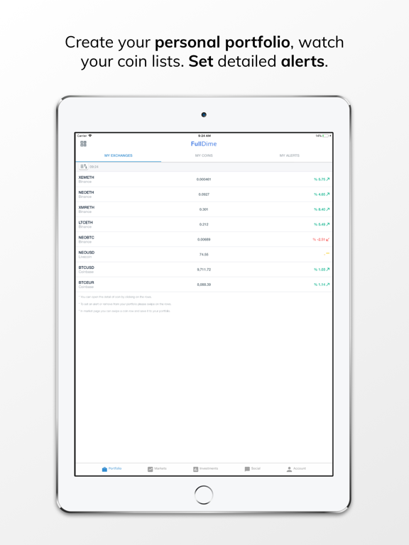 FullDime Crypto Saving Tracker iPad screenshot 5 - Finance app