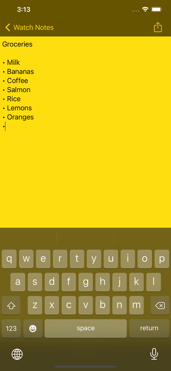 Notes for Apple Watch