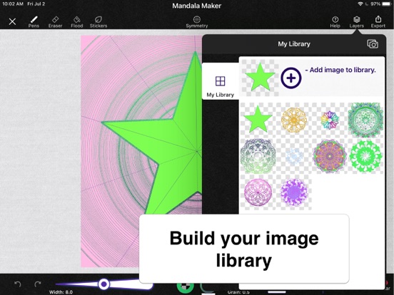 Mandala Maker: symmetry doodle iPad app afbeelding 2