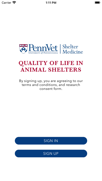 Penn Vet Quality of Life Tool Screenshot