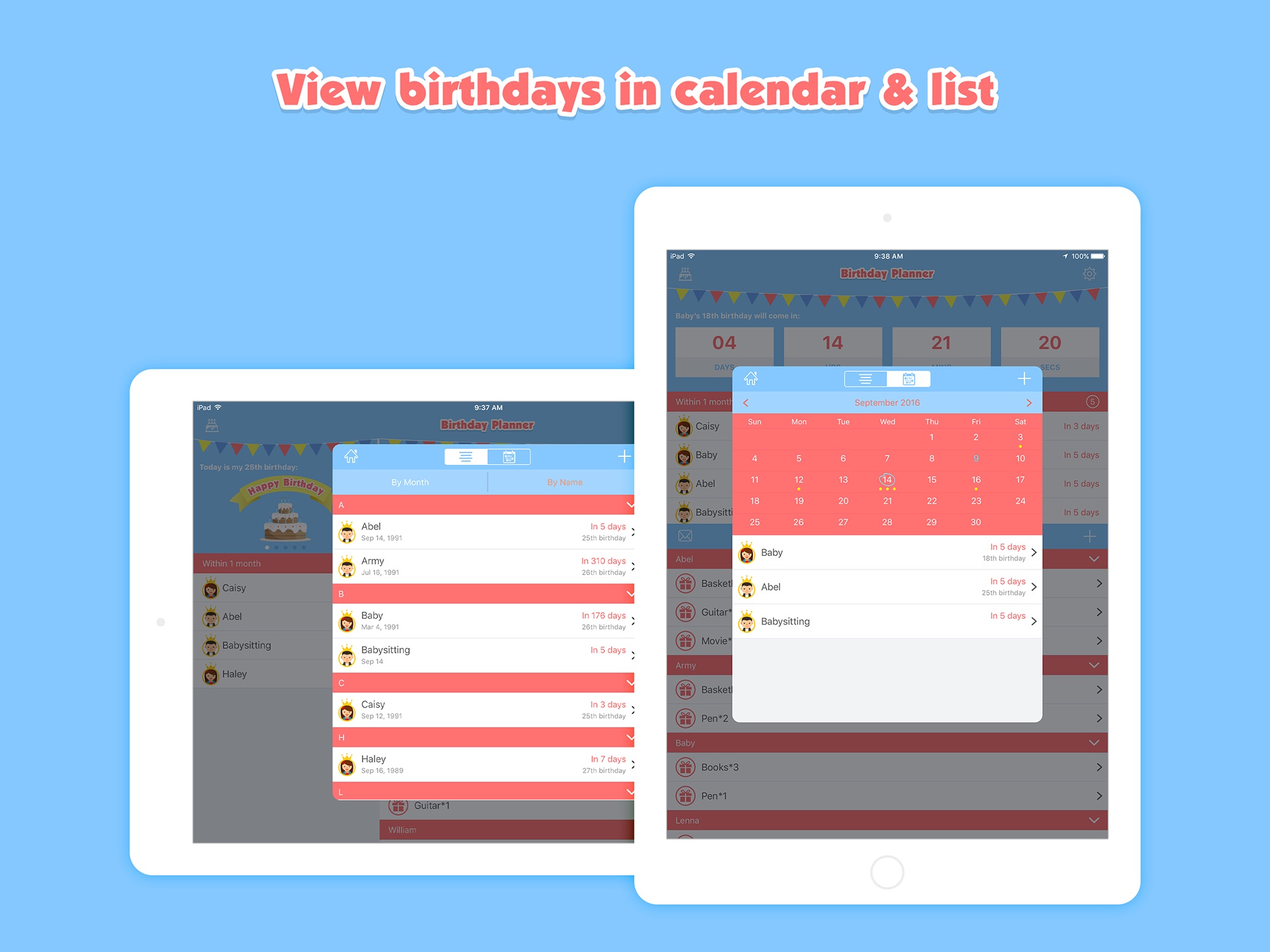 Birthday Planner Pro screenshot 3