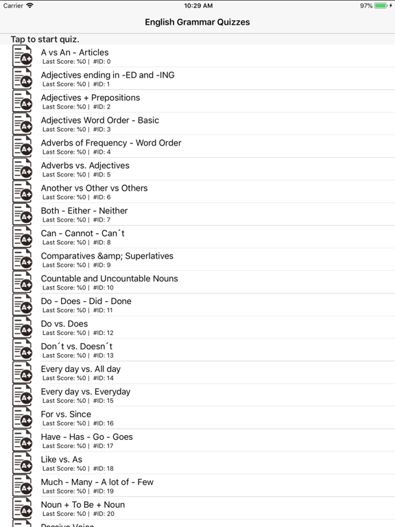 Screenshot #4 pour English Grammar Quizzes Games