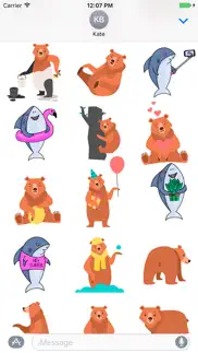 happy shark and bear emoji iphone screenshot 1