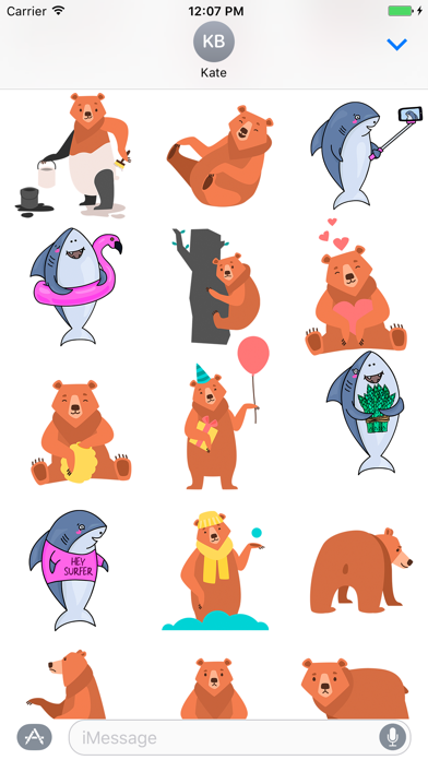 Happy Shark and Bear emojiのおすすめ画像1