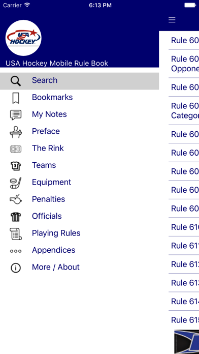 USA Hockey Mobile Rulebook Screenshot