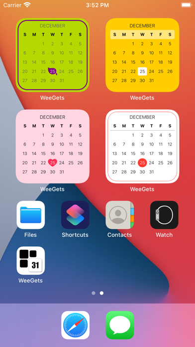 Screenshot #1 pour WeeGets - Calendar Home Widget