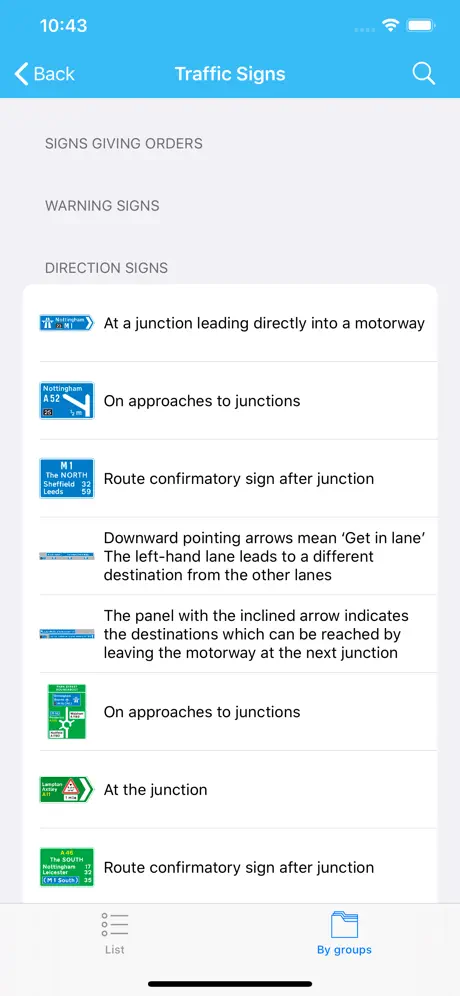 UK Road Signs: Test and Theory