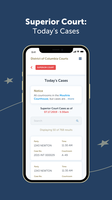 DC Courts Mobile Screenshot