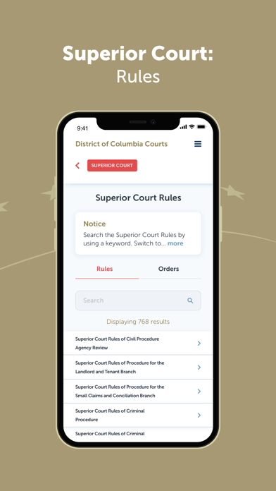 DC Courts Mobile Screenshot