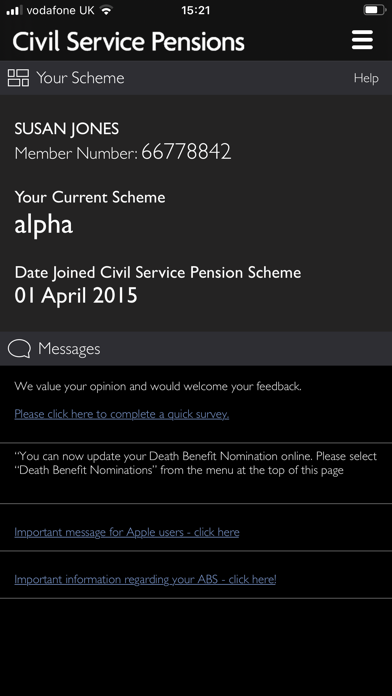 Civil Service Pensions Screenshot