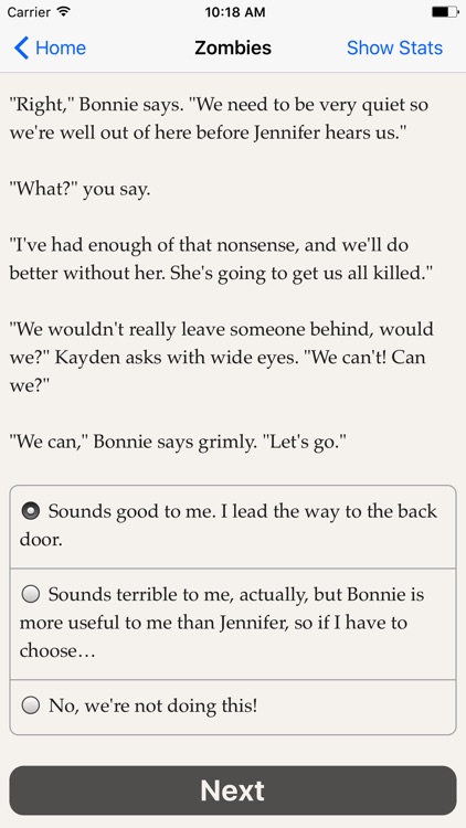 Choice of Zombies