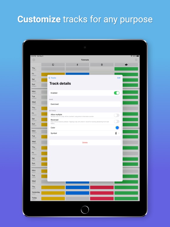 Tickmate 1-Bit Journal iPad screenshot 6 - Productivity app