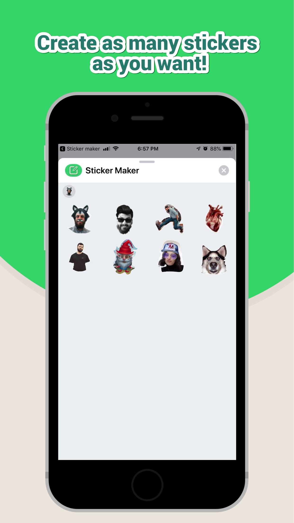 Screenshot do app Sticker Maker Studio