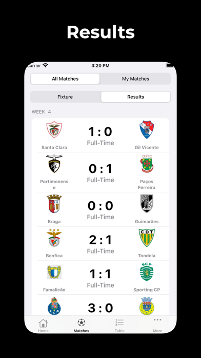 Resultados da Liga Portugal Screenshot