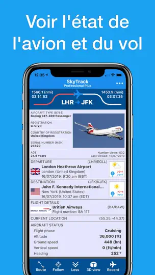 Capture d'écran de SkyTrack | Flight Radar Fly 24 sur iPhone 3