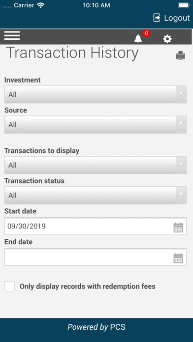 PCS Accountlink Screenshot